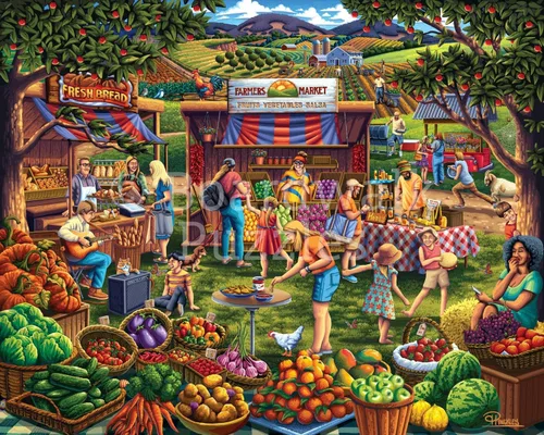 Miniatura 2 de Boardwalk Farmers Market - Rompecabezas de 500 piezas divertido de verano con caja premium, regalo para adultos y familia de 16 x 20 pulgadas