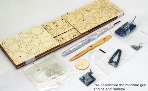 Miniatura 7 de Viloga Rompecabezas de madera 3D de avión de albatros D.III, kit de modelo de biplano de madera de balsa cortado con láser, rompecabezas de madera