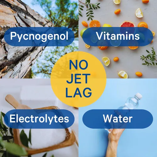 Miniatura 3 de 1Above Jet Lag Relief Tablets - Multivitamínico efervescente con sabor a bayas con Pycnogenol Suplemento de viaje para hidratación, energía, apoyo
