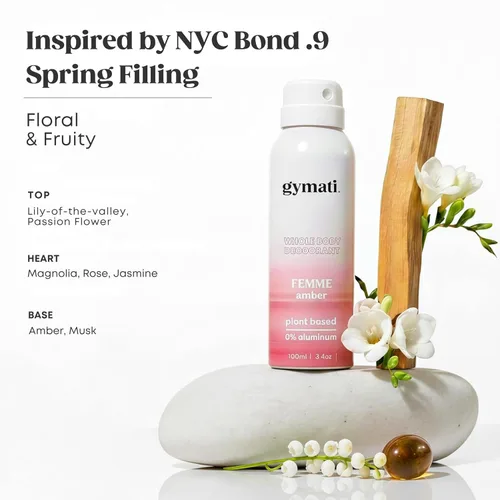Miniatura 5 de Gymati Desodorante natural en espray corporal, sin aluminio, mezcla a base de plantas con aloe y zinc, protección contra olores de larga duración