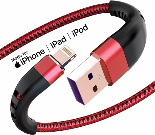 Miniatura 21 de Essri 3 cables de carga cortos de 1 pie para iPhone, con certificación MFi, cables Lightning fuertes de nailon trenzado, carga rápida USB para Azul