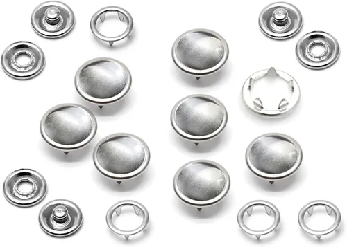 Miniatura 27 de CRAFTMEMORE 20 juegos de botones de perlas negras de 0.25 pulgadas (0.413 in) para camisa occidental (negro)