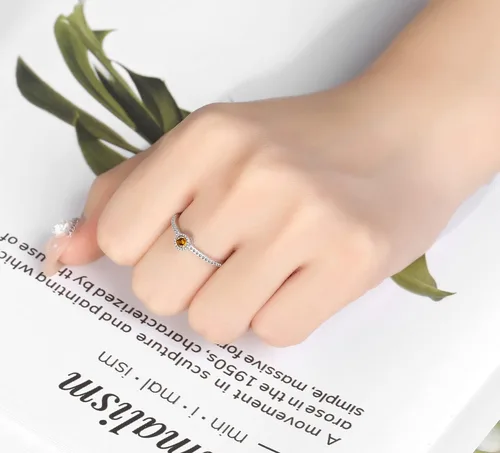 Miniatura 3 de Birthstone Stackable Rings for Women S925 Sterling Silver Heart Stacking Ring Knuckle Rings Band for Best Friends Christmas Anniversary Birthday