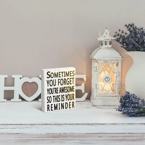 Miniatura 4 de Letrero inspirador de madera de 5 x 4 pulgadas, decoración motivacional para el día de San Valentín, decoración motivacional con texto en inglés