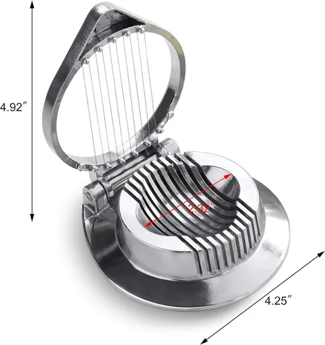 Miniatura 2 de New Star Foodservice 36459 Cortador de huevos de aluminio de grado comercial, cortador de hongos con alambre de acero inoxidable (solo lavado a mano)