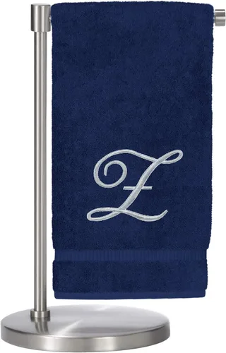 Miniatura 151 de Script R - Toalla de baño con monograma, regalo personalizado, 27 x 54 pulgadas, juego de 1 toalla bordada con texto dorado, 100% algodón turco