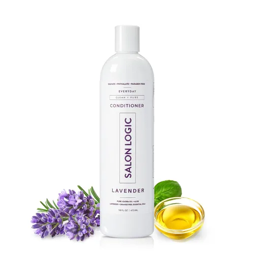 SalonLogic Acondicionador limpio y puro para uso diario, lavanda, productos de calidad de salón, con aroma natural, repara el cabello dañado,