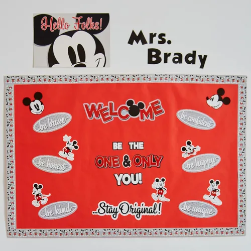 Miniatura 2 de Eureka Disney Retro Mickey Mouse Poses - Moldura decorativa para aula y tablón de anuncios para profesores, 2.25 pulgadas de ancho, 12 tiras para 37