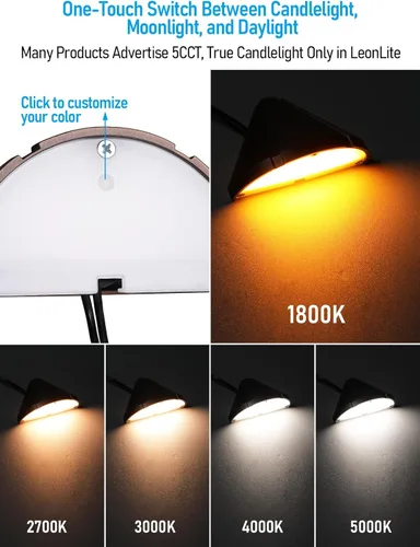 Miniatura 5 de LEONLITE Luces LED de cubierta de 5 W de bajo voltaje, luz de barandilla de escalera de 12 V, luz de valla de paisaje al aire libre, cable listado 5