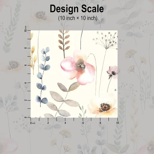 Miniatura 7 de Blooming Wall DPYA34 - Papel tapiz autoadhesivo extraíble, diseño de flores frescas en color pastel, 14.5 pies cuadrados/rollo