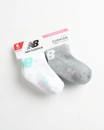 Miniatura 2 de New Balance Calcetines para bebé, paquete de 6 calcetines acolchados de corte de un cuarto (bebébebé)