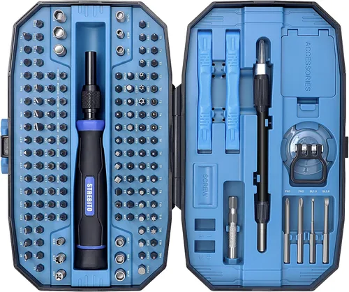 Miniatura 9 de STREBITO Juego de destornilladores de precisión 153 en 1 pequeño juego de destornilladores magnéticos con funda, kit de herramientas de reparación