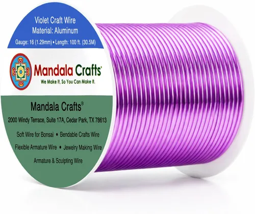 Miniatura 323 de Mandala Crafts - Alambre de aluminio anodizado de 8 calibre para hacer joyas - 9.75 m de alambre flexible negro colorido - Flexible para bonsái