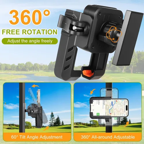 Miniatura 5 de Soporte magnético para carrito de golf, compatible con EZGO/Club Car/Yamaha, con imanes N52 mejorados y rotación de 360°, soporte de teléfono