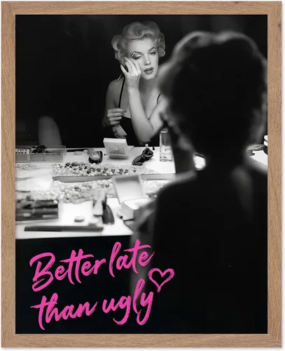 Poster Master Mejor Tarde Que Feo - Póster de Marilyn - Arte Moderno y Pop - Regalo Moderno para Hombres, Mujeres y Fashionista - Decoración