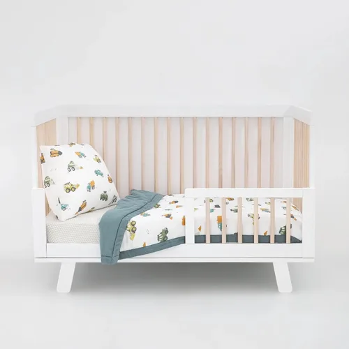 Miniatura 4 de Little Unicorn Juego de ropa de cama de 3 piezas para niños pequeños, incluye edredón, sábana para cuna y funda de almohada, tela de muselina suave