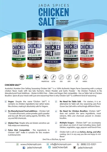 Miniatura 8 de Jada - Especias de sal para pollo y condimentos - Original, pimiento rojo - vegano, keto y paleo - Perfecto para cocinar, barbacoa, parrilla