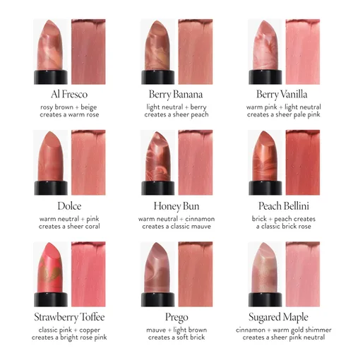 Miniatura 9 de LAURA GELLER NEW YORK Lápiz labial transparente de mármol italiano - Caramelo de fresa - Hidratante y ligero - Vitamina E y aceite de semilla de 06