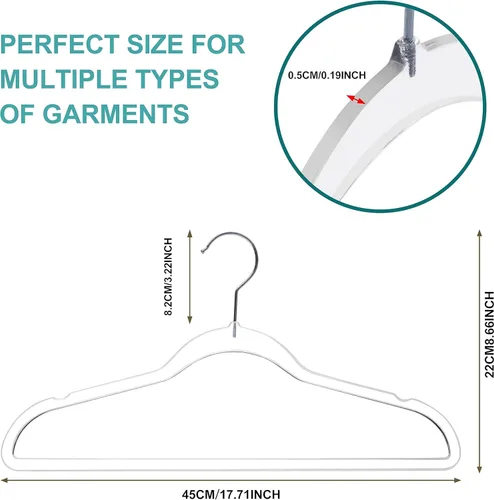 Miniatura 5 de Quality Hangers Perchas de plástico transparente para ropa, paquete de 50 – 17.5 pulgadas Perchas resistentes para ahorrar espacio y acrílico