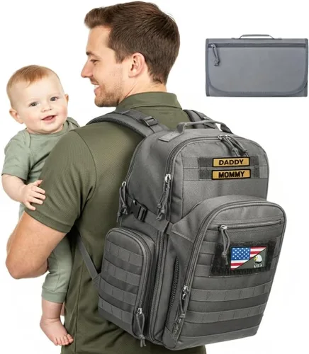 Miniatura 12 de MIRACOL Bolsa de pañales para bebé para papá: poliéster 900D de grado militar con más de 16 bolsillos múltiples para papá activo - 40L XL capacidad