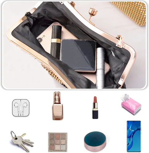 Miniatura 4 de Bolso de mano de noche para mujer, bolso de cristal con diamantes de imitación