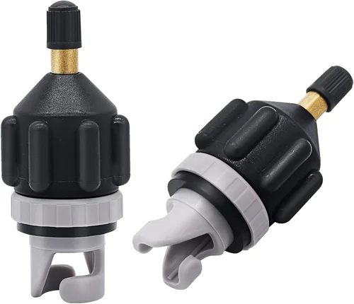Miniatura 8 de Paquete de 2 adaptadores inflables de bomba de tabla de remo (SUP), adaptador universal estándar Schrader de válvula de aire, convertidor de Naranja