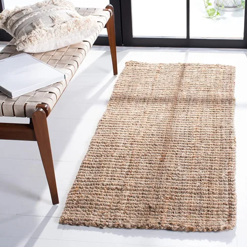 Miniatura 31 de SAFAVIEH Alfombra 9x12 - Colección de fibra natural - Grande - Marrón, Yute hecho a mano, estilo granja, textura gruesa de pelo grueso (NF447D)