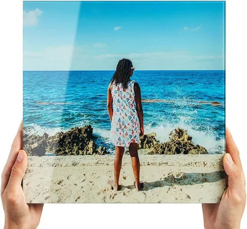 Miniatura 7 de Fracture Impresión fotográfica de vidrio personalizada: 5 x 5 pulgadas, tamaño cuadrado pequeño, carga tu propia foto, impresión de vidrio