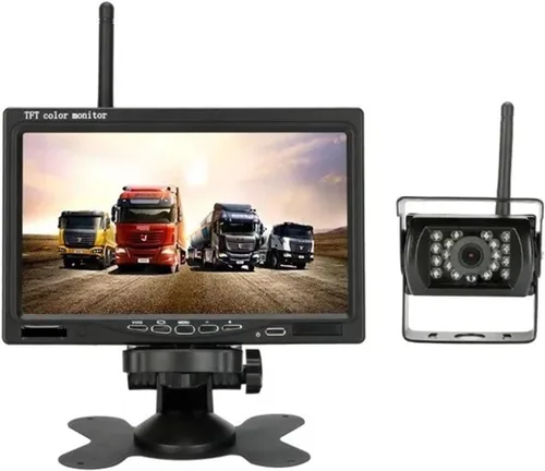 Miniatura 10 de Cámara de marcha atrás inalámbrica para vehículos, monitor LCD de 7 pulgadas para camiones, autobús, caravana, remolque, excavadora, monitor
