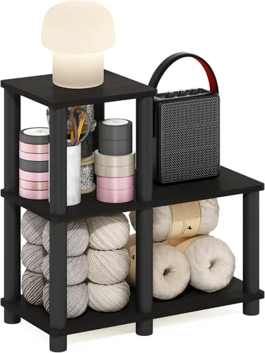 Miniatura 9 de Furinno Turn-N-Tube - Estantería decorativa, color roble francés gris/negro Roble Francés/Negro