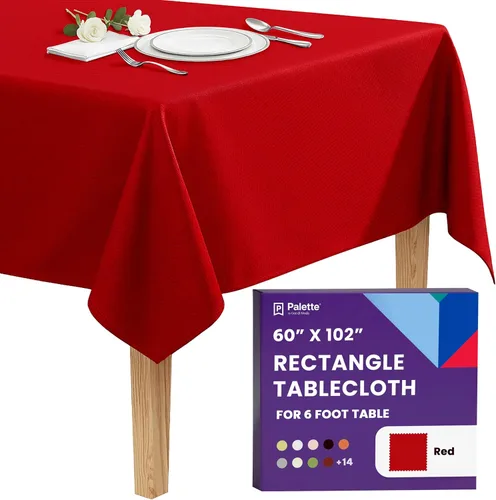 Miniatura 96 de Gee Di Moda - Mantel rectangular de 60 x 84 pulgadas – Mantel rectangular de poliéster lavable para mesa de 5 pies
