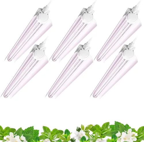 Miniatura 11 de Barrina Luz de cultivo de plantas T8 de 4 pies, 252 W (6 x 42 W, equivalente a 1400 W), espectro completo, lámpara de cultivo LED para cultivo