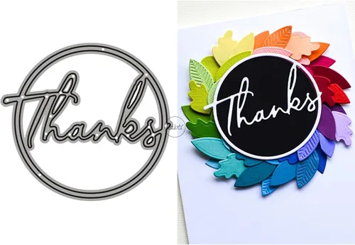 DzIxY Palabras gracias Troqueles de corte de metal para kit de fabricación de tarjetas, troquelados, troquelados, plantillas de máquina de álbumes