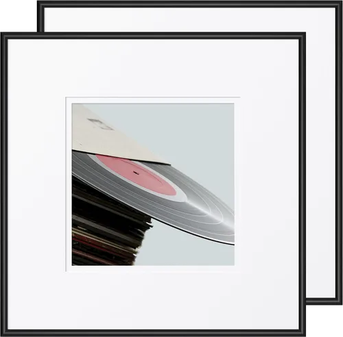 Miniatura 18 de eletecpro Marcos de discos de vinilo de 7 x 7 pulgadas para galería, decoración de pared negra resistente y ligera, marcos LP fáciles de colgar, se