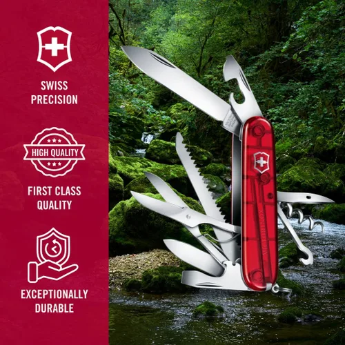 Miniatura 6 de Victorinox Huntsman - Cuchillo suizo del ejército, 15 funciones, cuchillo de bolsillo de fabricación suiza con hoja grande, destornillador, tijeras