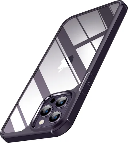 Miniatura 16 de TENDLIN Funda magnética compatible con iPhone 14 Pro [compatible con MagSafe] funda protectora suave transparente de parte trasera dura (morado)