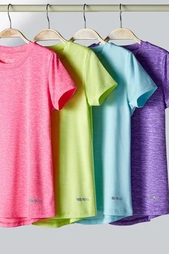 Miniatura 2 de Paquete de 4 camisetas atléticas para niñas jóvenes, camisetas de manga corta Dry Fit, ropa deportiva para niños y adolescentes