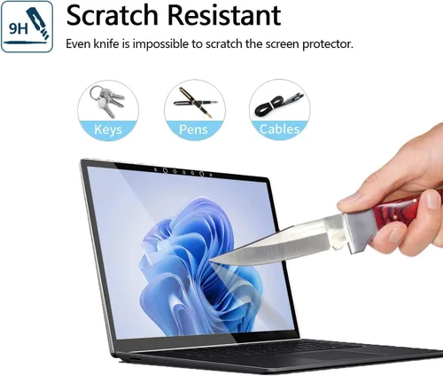 Miniatura 4 de Megoo Protector de pantalla de vidrio templado para laptop Microsoft Surface de 15 pulgadas, resistente a los arañazos, ultra transparente, suave al