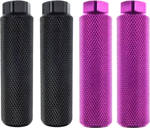 Miniatura 15 de 2 pares de reposapiés de aleación de aluminio para bicicleta de montaña, clavijas de acrobacias traseras, compatibles con ejes de 3/8 pulgadas Negro