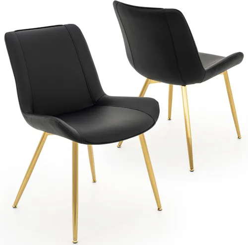 Miniatura 10 de Brage Living Juego de 2 sillas de comedor de piel sintética, modernas, sin brazos, para cocina, comedor, sillas laterales tapizadas con patas