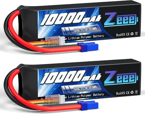 Zeee 3S Lipo Batería 10000mAh 11.1V 120C con conector EC5 Soft Case RC Batería para RC Car Truck Tank Racing Hobby modelos (paquete de 2)