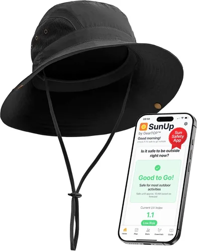 Miniatura 12 de GearTOP Wide Brim Sun Hat for Men & Women, UPF 50+ Fishing Hat with Detachable Neck Flap & Face Cover Gardening Boonie Sunhat