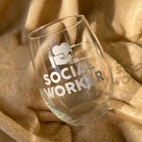 Miniatura 9 de Bad Bananas Regalos de trabajador social para mujeres, copa de vino sin tallo de 21 onzas, no te preguntes, compañero de trabajo de Lcsw - Regalos