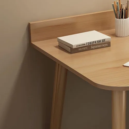 Miniatura 5 de Escritorio de estudio de oficina contemporáneo, escritorio contemporáneo para computadora, escritorio de trabajo con patas de madera, blanco, sin