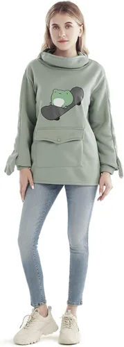 Miniatura 4 de RGOSME Sudadera con capucha de rana para niñas y adolescentes, sudadera con capucha gráfica de gran tamaño para mujer, sudadera para disfraz