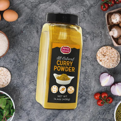 Miniatura 7 de Spicy World Tarro de curry en polvo de 14.4 onzas, mezcla auténtica de 9 especias indias, mezcla de calidad premium para curry, verduras y más