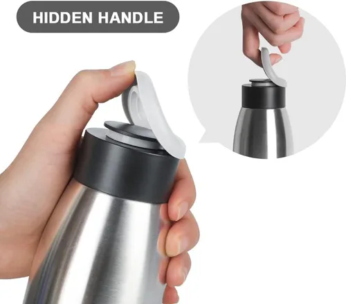 Miniatura 3 de Life's Easy Botella de agua aislada de acero inoxidable, termo al vacío para bebidas frías y calientes, a prueba de fugas, botella deportiva
