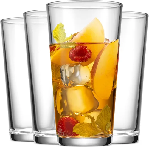 Miniatura 9 de Juego de vasos de Glaver's de 8 vasos de vidrio mixto, 4 vasos altos de 17 onzas, 4 vasos de whisky de 13 onzas, excelentes para whisky de cóctel