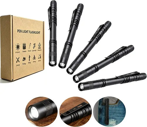 Miniatura 12 de Linterna de la pluma,2PCS llevó las linternas de la luz de la pluma con el clip,Mini linterna de bolsillo pequeña linterna de inspección de Penlight