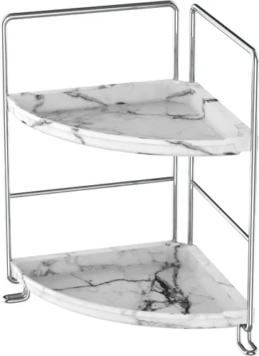 Miniatura 9 de Estante esquinero para especias de 2 niveles, organizador de maquillaje, apilable, soporte para cosméticos, estante de mostrador para baño, cocina